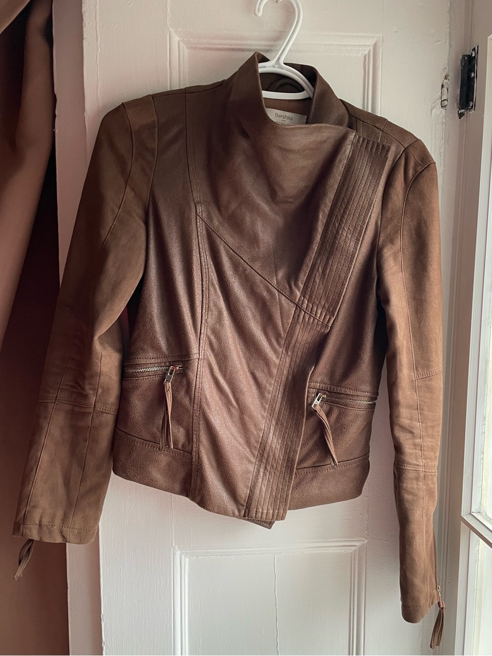 Bershka Brown Asymmetrical Coton Jacket